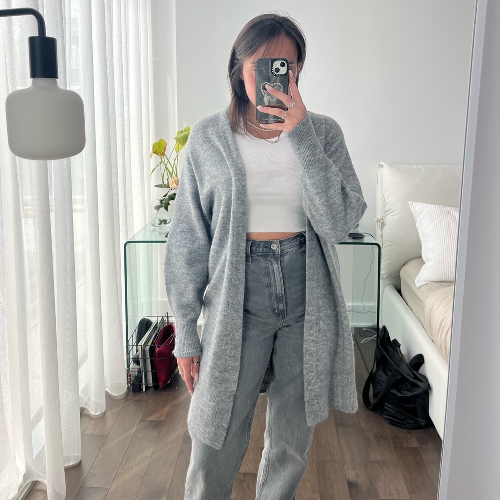Gray Long Cardigan